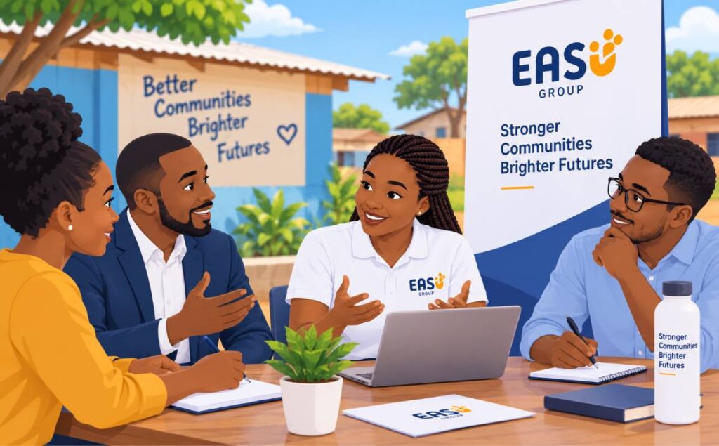 Easy Group community partnership and collaboration illustration.